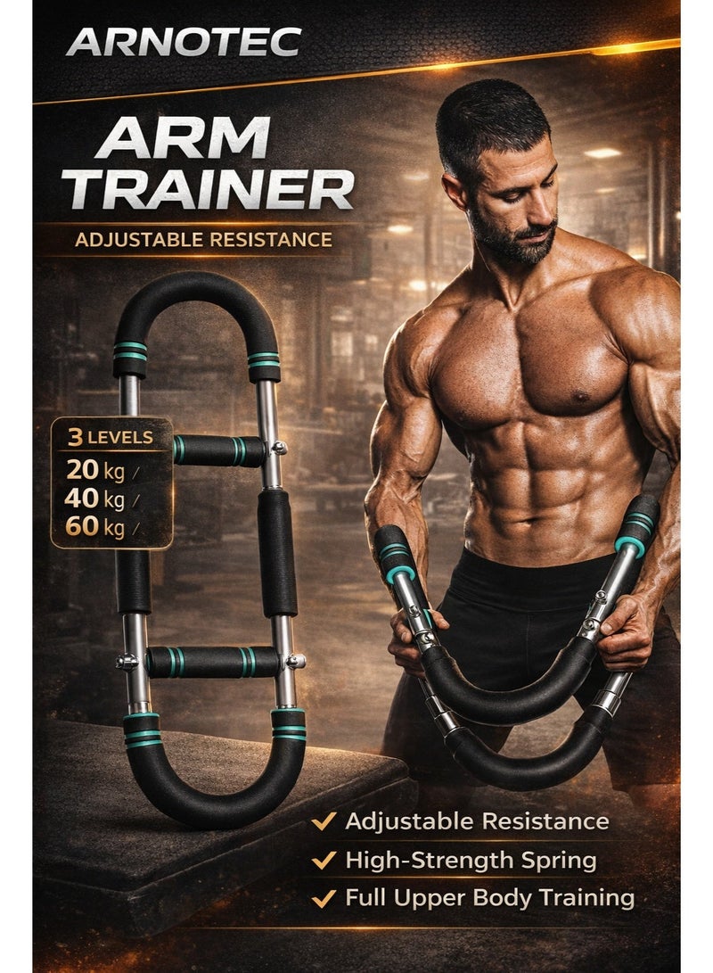 ARNOTEC The ultimate arm trainer. Adjustable chest expander, arm exerciser. Shoulder muscle training fitness equipment, upper body strength training machine. Portable spring resistance home fitness equipment. - Image 1